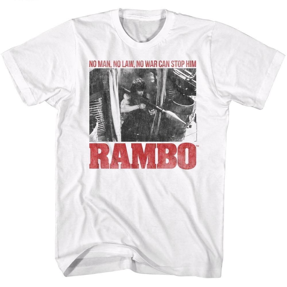 Rambo No One White Adult T Shirt
